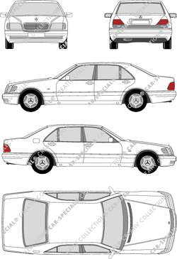 Mercedes-Benz S-Klasse, Limousine, Radstand lang, 4 Doors (1991)