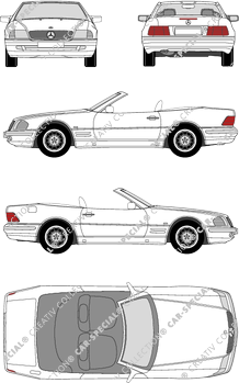 Mercedes-Benz SL, R129, Descapotable, 2 Doors (1989)