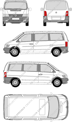 Mercedes-Benz V-Klasse, minibus, Rear Flap, 1 Sliding Door (1996)