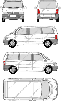 Mercedes-Benz Vito, microbús, Rear Flap, 1 Sliding Door (1996)