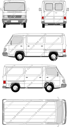 Mercedes-Benz MB100, van/transporter, short wheelbase, rear window