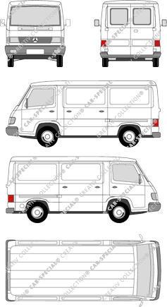 Mercedes-Benz MB100, fourgon, Radstand kurz, Heck verglast