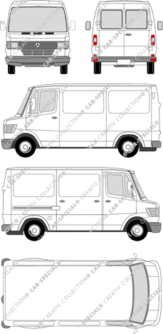 Mercedes-Benz T1, van/transporter, short wheelbase, rear window