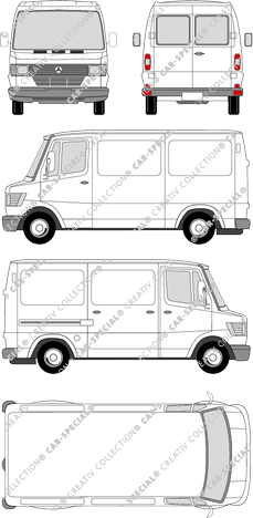 Mercedes-Benz T1, Kastenwagen, Radstand kurz, Heck verglast