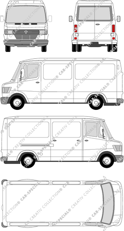 Mercedes-Benz T1, van/transporter, long wheelbase, rear window
