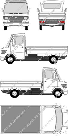 Mercedes-Benz T1, platform, high-loader trailer, short wheelbase, single cab