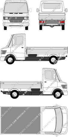 Mercedes-Benz T1, Pritsche, Hochlader, Radstand kurz, Einzelkabine