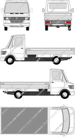 Mercedes-Benz T1, platform, high-loader trailer, long wheelbase, single cab