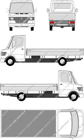 Mercedes-Benz T1, Pritsche, Hochlader, Radstand sehr lang, Einzelkabine