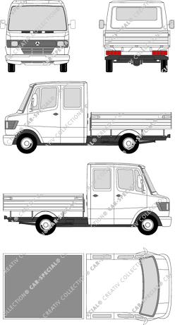 Mercedes-Benz T1, Pritsche, Hochlader, Radstand kurz, Doppelkabine