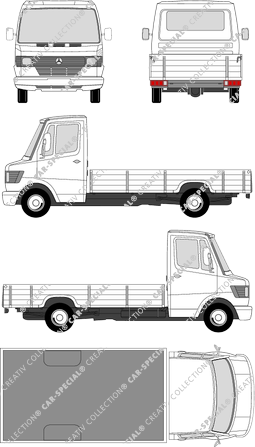 Mercedes-Benz T1, platform, low-loader, long wheelbase, single cab