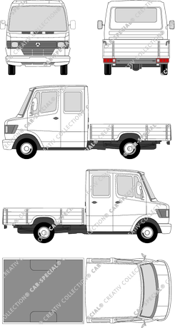 Mercedes-Benz T1, Pritsche, Tieflader, Radstand kurz, Doppelkabine