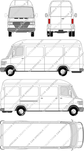 Mercedes-Benz T1, furgone, tetto alto, empattement  extra long