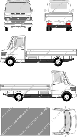 Mercedes-Benz T1, platform, high-loader trailer, short wheelbase, single cab