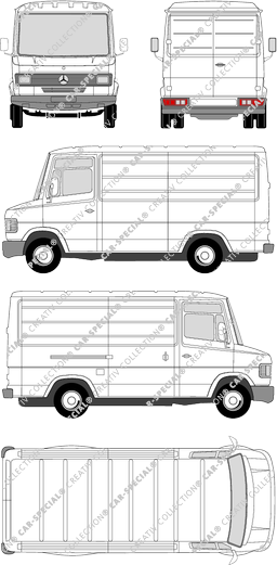Mercedes-Benz T2, furgón, paso de rueda corto (1986)