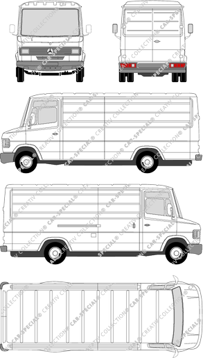 Mercedes-Benz T2, furgón, paso de rueda largo (1986)