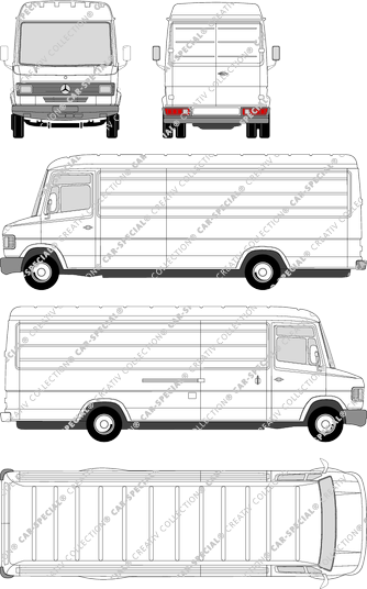 Mercedes-Benz T2, van/transporter, high roof, extra long wheelbase (1986)