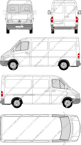 Mercedes-Benz Sprinter, furgone, empattement  moyen, 1 Sliding Door (1995)