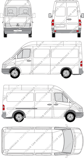 Mercedes-Benz Sprinter, Kastenwagen, Hochdach, Radstand mittel, 1 Sliding Door (1995)