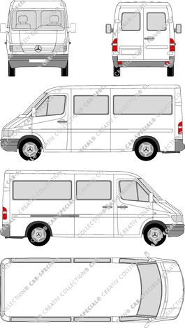 Mercedes-Benz Sprinter, camionnette, Radstand mittel, 1 Sliding Door (1995)