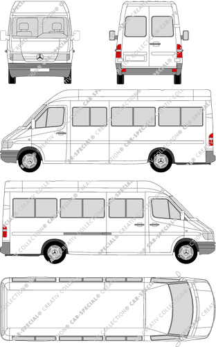 Mercedes-Benz Sprinter, camionnette, toit haut, Radstand lang, 1 Sliding Door (1995)