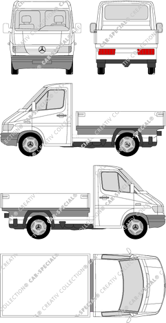 Mercedes-Benz Sprinter, platform, short wheelbase, single cab (1995)