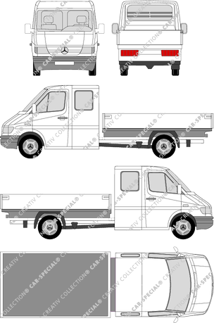 Mercedes-Benz Sprinter, pont, Radstand lang, double cabine (1995)