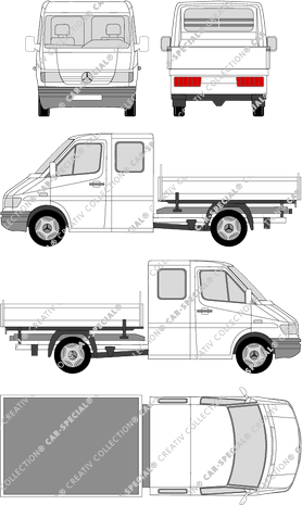 Mercedes-Benz Sprinter, platform, double cab (1995)