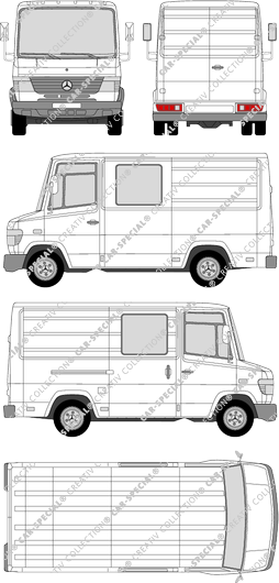 Mercedes-Benz Vario, furgón, corto, cabina doble (1996)