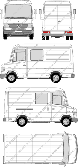 Mercedes-Benz Vario, fourgon, toit haut, double cabine (1996)