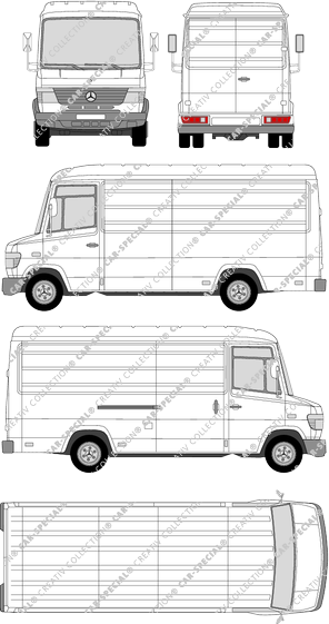 Mercedes-Benz Vario, furgón, tejado alto, largo (1996)
