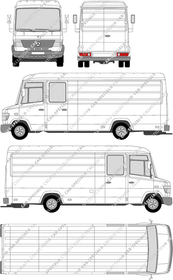 Mercedes-Benz Vario schmale Tür, Kastenwagen, Hochdach, Radstand sehr lang, Doppelkabine (1996)