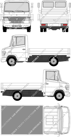 Mercedes-Benz Vario, catre, corto, cabina individual (1996)