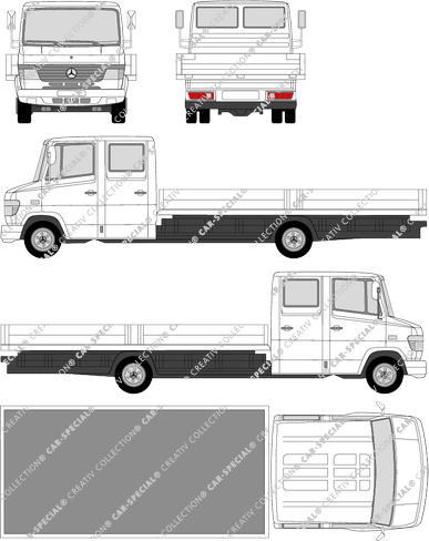 Mercedes-Benz Vario, pont, extra long, double cabine (1996)