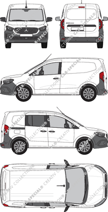 Mercedes-Benz Citan, van/transporter, rechts teilverglast, Rear Wing Doors, 1 Sliding Door (2021)