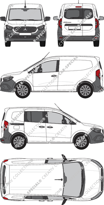 Mercedes-Benz Citan, van/transporter, rechts teilverglast, Rear Wing Doors, 1 Sliding Door (2021)