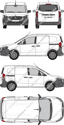 Mercedes-Benz Citan, van/transporter, rear window, Rear Flap, 2 Sliding Doors (2021)