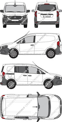 Mercedes-Benz Citan, van/transporter, rechts teilverglast, Rear Flap, 1 Sliding Door (2021)