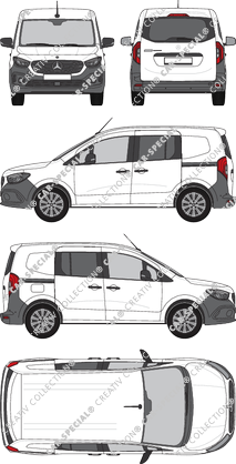Mercedes-Benz Citan, van/transporter, rear window, double cab, Rear Flap, 2 Sliding Doors (2021)