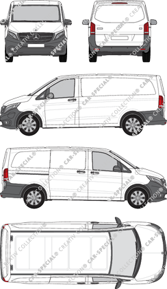 Mercedes-Benz eVito, van/transporter, long, Rear Flap, 1 Sliding Door (2019)