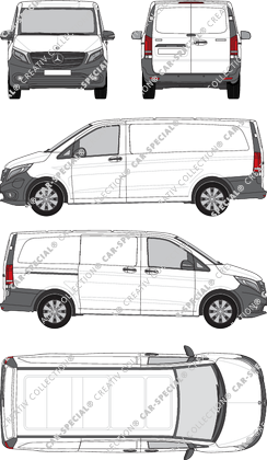 Mercedes-Benz eVito, van/transporter, long, Rear Wing Doors, 1 Sliding Door (2019)