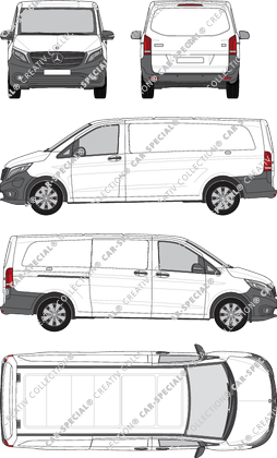 Mercedes-Benz eVito, van/transporter, extra long, Rear Flap, 1 Sliding Door (2019)