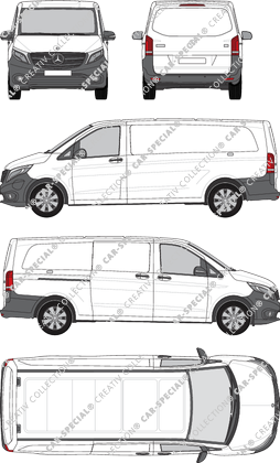 Mercedes-Benz eVito, Kastenwagen, extralang, Rear Flap, 1 Sliding Door (2019)