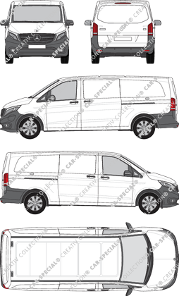 Mercedes-Benz eVito, van/transporter, extra long, Rear Flap, 2 Sliding Doors (2019)
