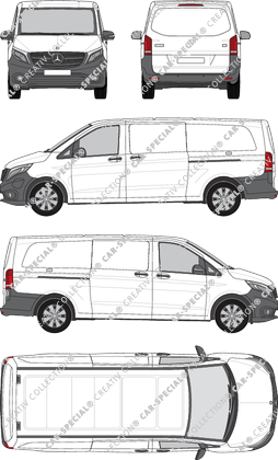 Mercedes-Benz eVito, Kastenwagen, extralang, Rear Flap, 2 Sliding Doors (2019)