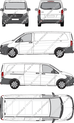 Mercedes-Benz eVito, van/transporter, extra long, rear window, Rear Flap, 1 Sliding Door (2019)
