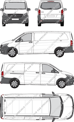 Mercedes-Benz eVito, Kastenwagen, extralang, Heck verglast, Rear Flap, 1 Sliding Door (2019)