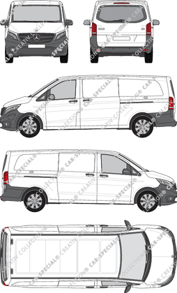 Mercedes-Benz eVito, van/transporter, extra long, rear window, Rear Flap, 2 Sliding Doors (2019)