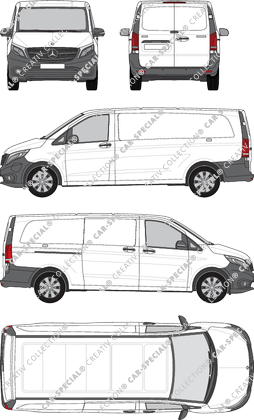 Mercedes-Benz eVito, van/transporter, extra long, Rear Wing Doors, 1 Sliding Door (2019)