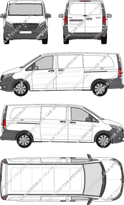 Mercedes-Benz eVito, van/transporter, extra long, Rear Wing Doors, 2 Sliding Doors (2019)